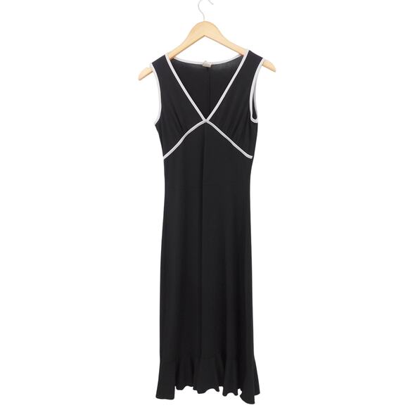 VTG Shakra Black Contrast Midi Length Dress Size Medium‎ Y2K 2000S Fairygrunge - Picture 1 of 4